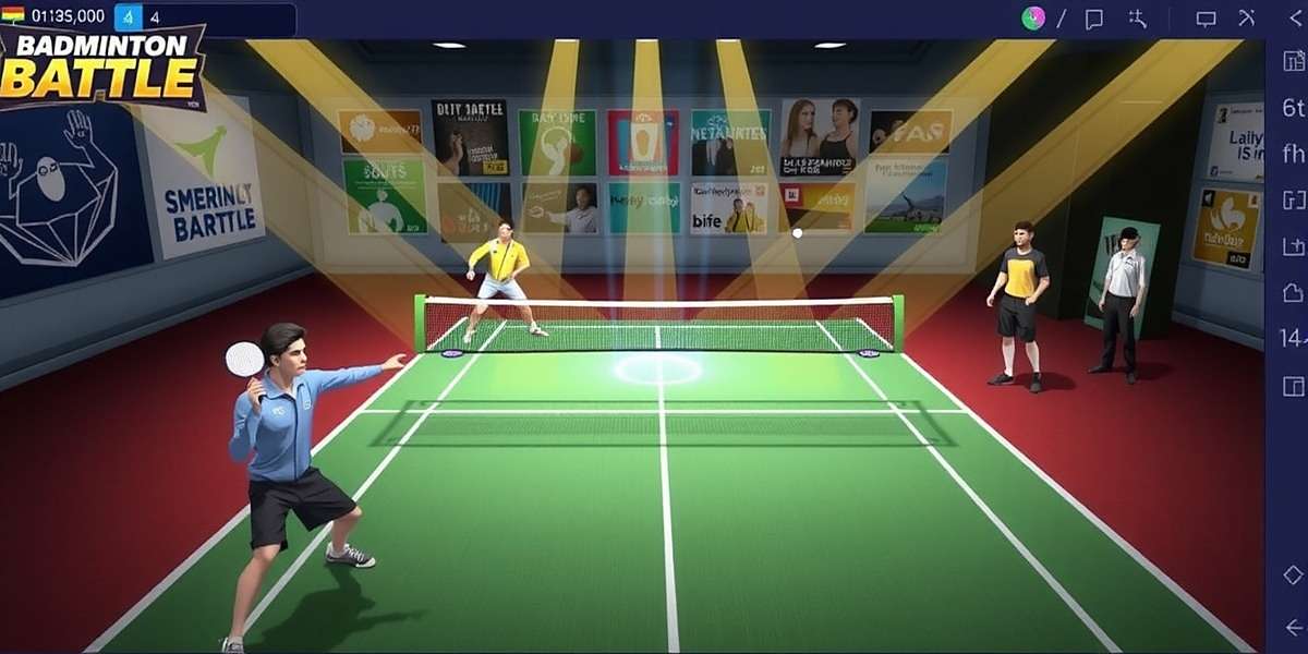 Badminton Battle training mode where players practice different shots